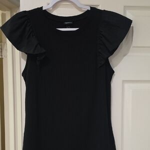 Torrid Black Ruffle Sleeve Top